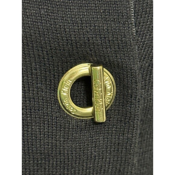 Women’s Black Gold Grommet Toggle 3/4 Sleeve Cropped Cardigan Classic Preppy Lg - Picture 5 of 9